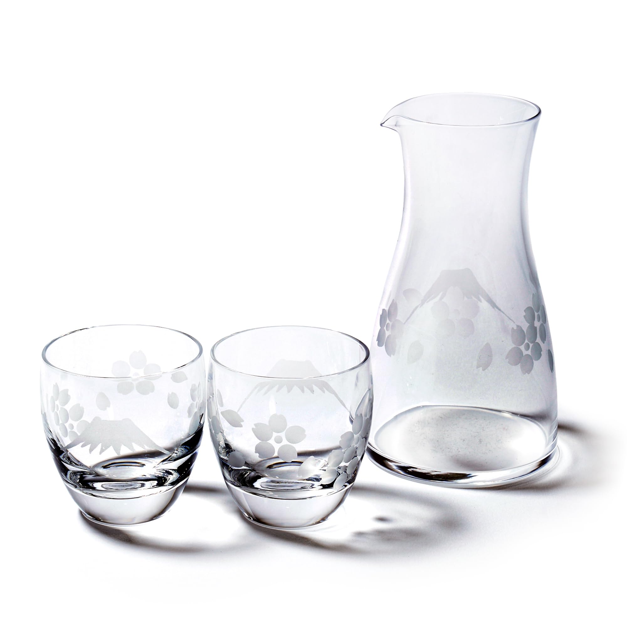 【新品】伝統工芸 江戸切子 富士山×桜 冷酒器揃え 酒器セット 高級 ガラス工芸 Amazon | 【 太武朗工房 公式 直販 】 江戸切子 富士山に桜 冷酒器揃